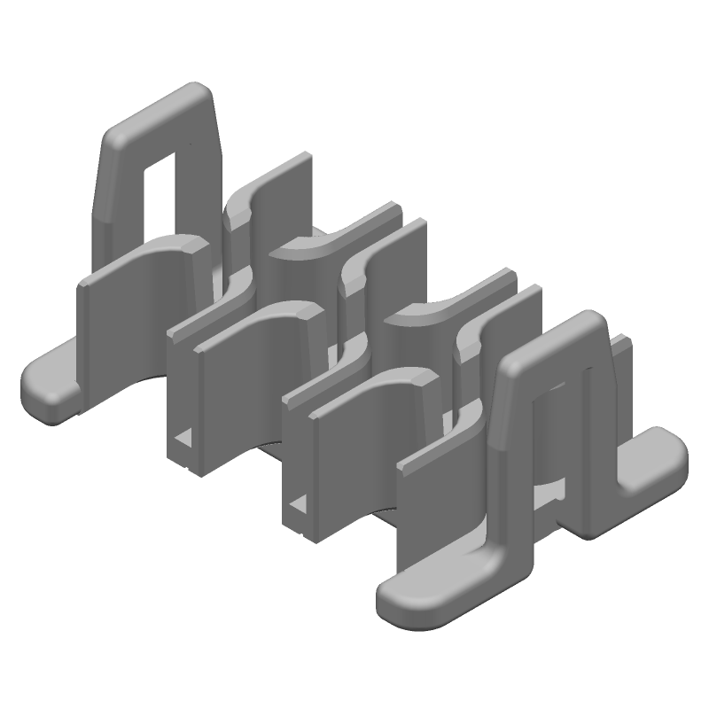 6 Pos Straight Nylon Connector Accessory, 600V, 150°C, Black