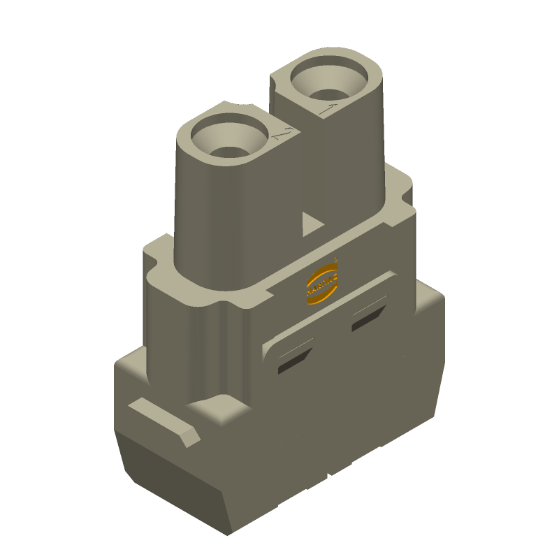 Rectangular Connector, Female, 2 Pos, 600V, 40A, Screw Term