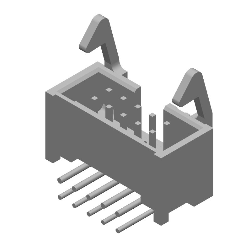 10P RA Header, 2.54mm Pitch, Signal, 1A, Gold/Pd, Through Hole