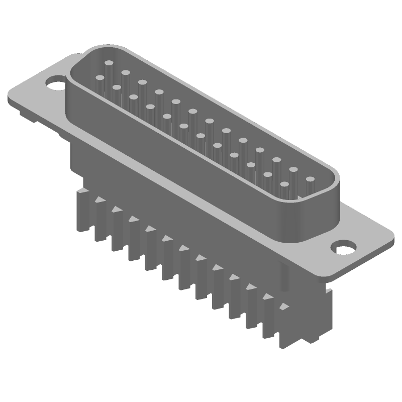 25 Pos HDE D-Sub Plug, Shielded, IDC, 250V, Metal