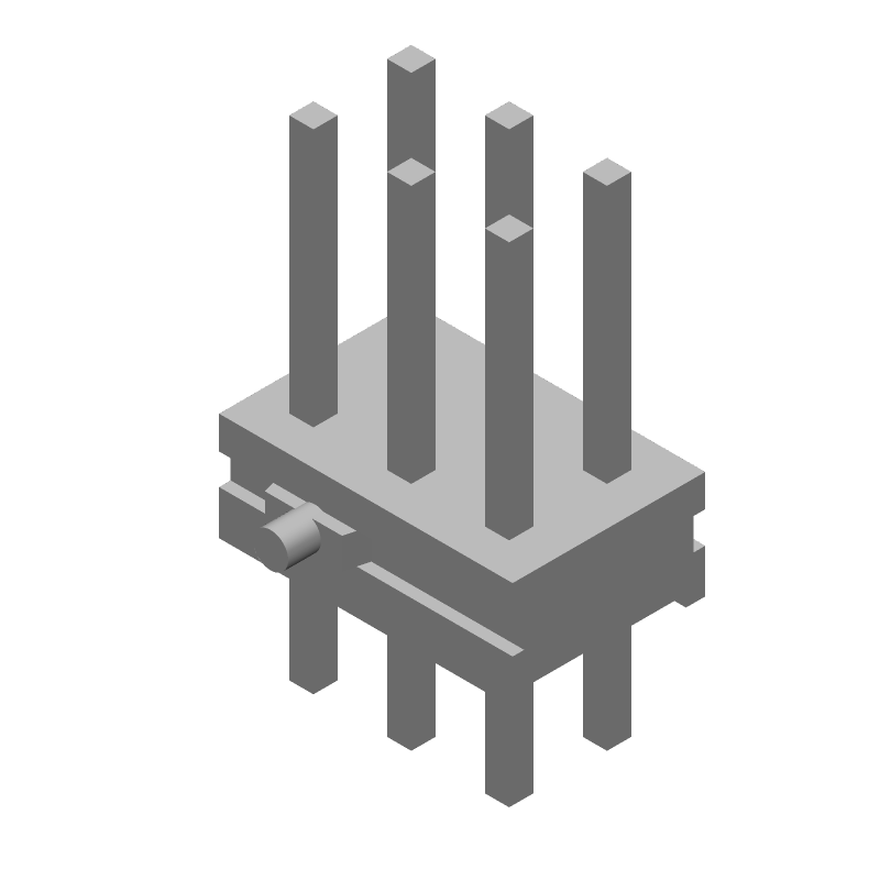 2x03P 2.54mm Pitch Male Pin Header, 6 Pos, Gold Contact