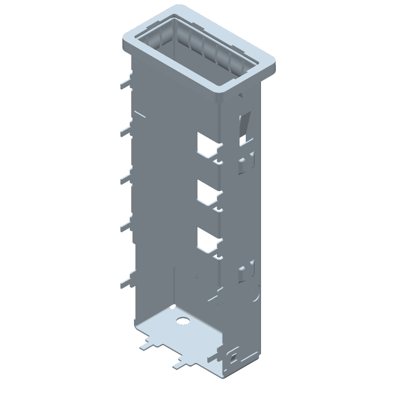 zQSFP+ Cage, Right Angle, 132Gbps, 500mA, Press-Fit, Through Hole