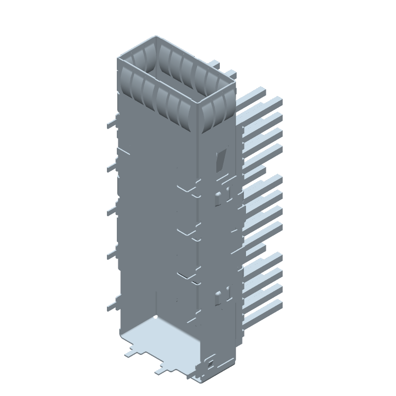 Connector Accessories QSFP+ Cage Right Angle Nickel Silver Box/Tray
