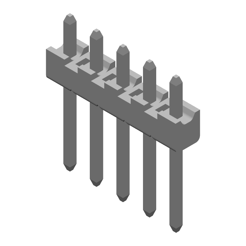 5 Pos 2.54mm Pitch Wire-to-Board Header, Male, 5A, Through Hole