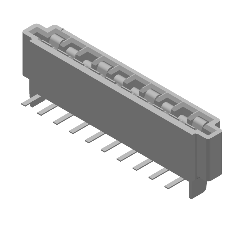 10 Pos Female Header, 2.54mm Pitch, Right Angle, Through Hole, 1A, 250V