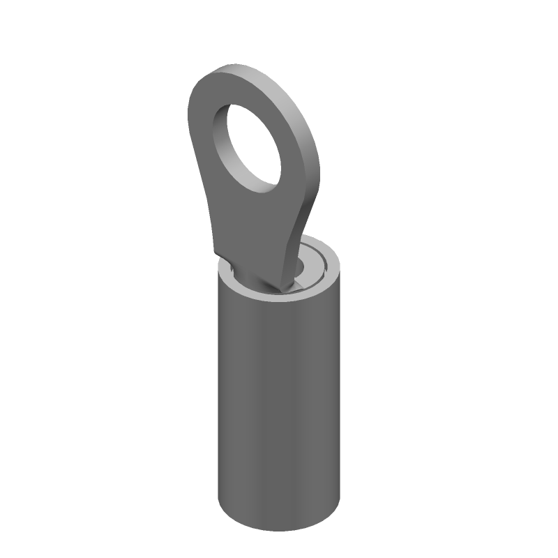 PIDG Ring Terminal, 16-22AWG, Copper, Tin, Red, 300V