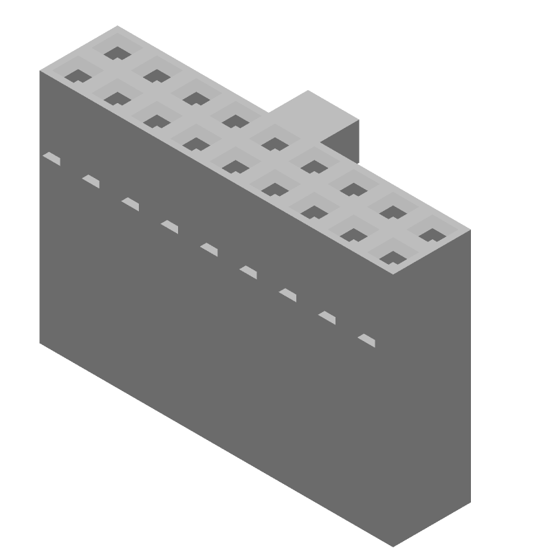 18 Pos 2.54mm Crimp Wire Housing, Female Socket, 3A, 300V