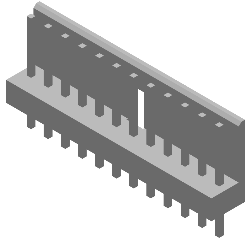 12 Pos 2.5mm Pitch Wire to Board Header, Straight, 3.5A, Tin Plated