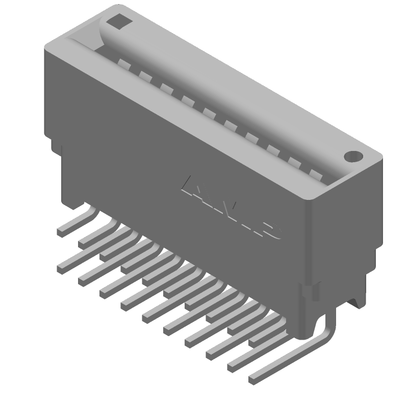 20 Pos Card Edge Conn, 2.54mm Pitch, RA Solder, Female, 3A