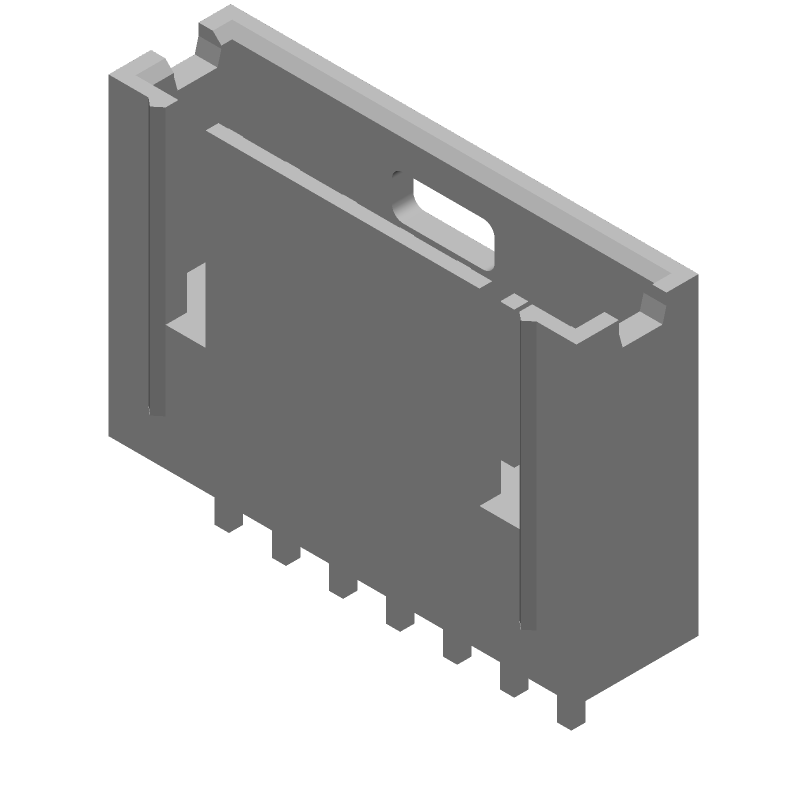 7 Pos 2.54mm Shrouded Header, Male Pin, 3A, Gold, Thru-Hole