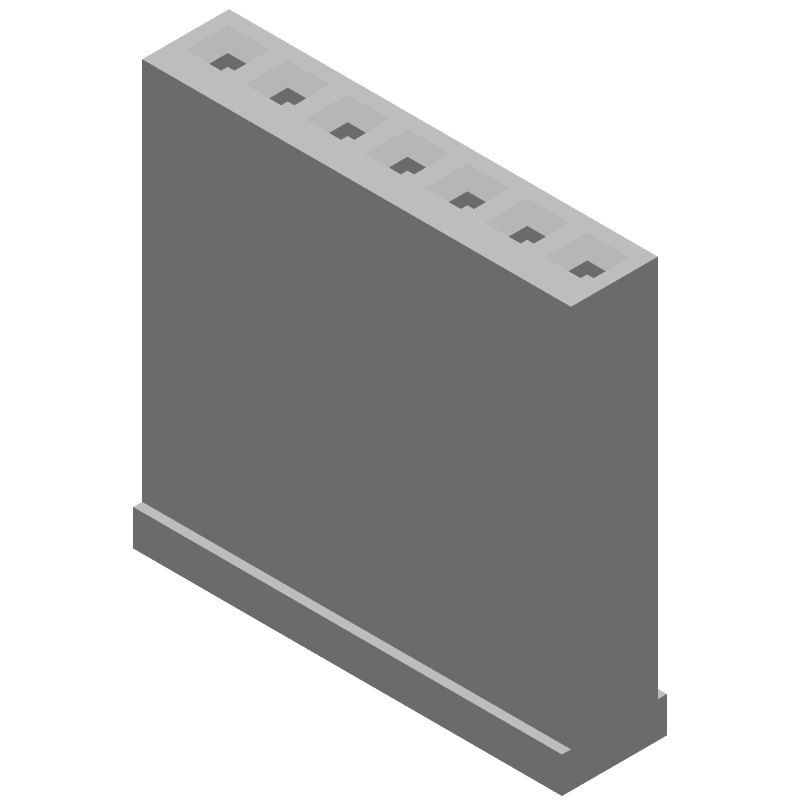 7 Pos 2.54mm Pitch Receptacle Housing, 3A, 250V, Crimp