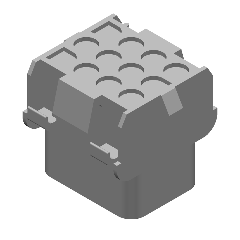 12 Pos Crimp Wire Housing, Receptacle, 600V, 12.5A, Panel Mount