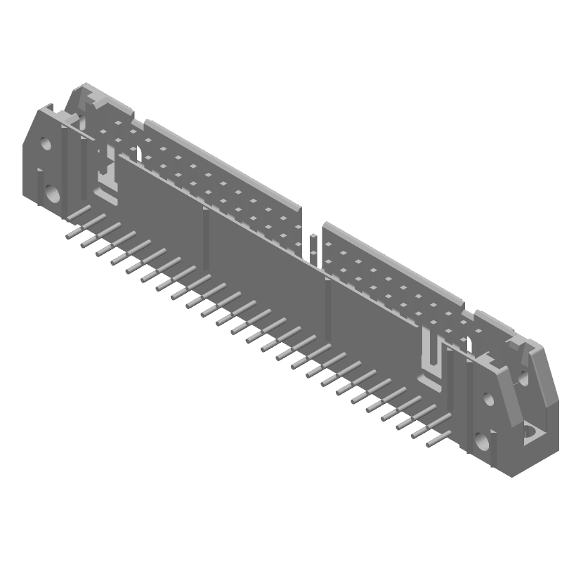 50 Pos RA Header 2.54mm Solder Thru-Hole Tray