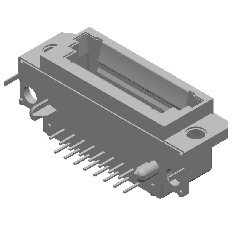 RJ11 Connector, 16 Pos, 1.5A, Gold Plated, Shielded, Right Angle, Thru-Hole