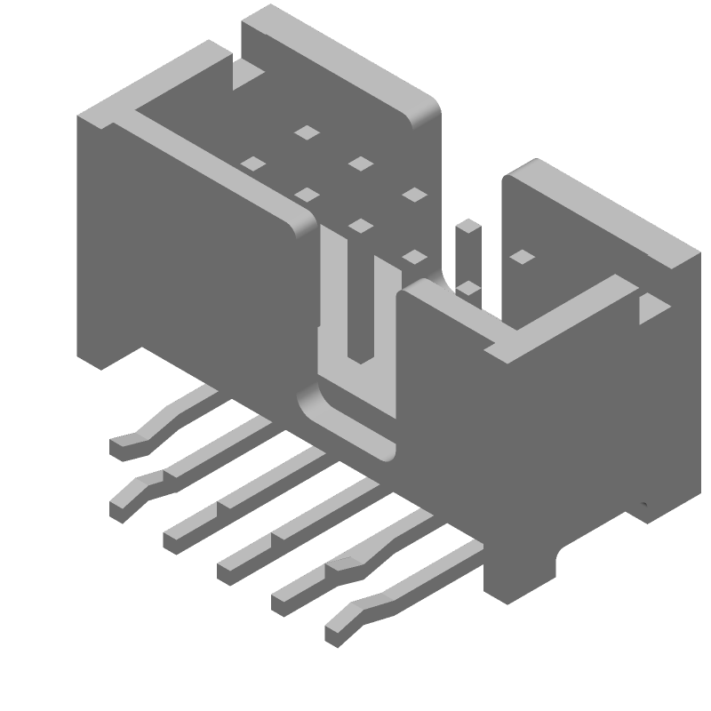 10 Pos 2.54mm RA Shrouded Header, Male Pin, 1A, 250V