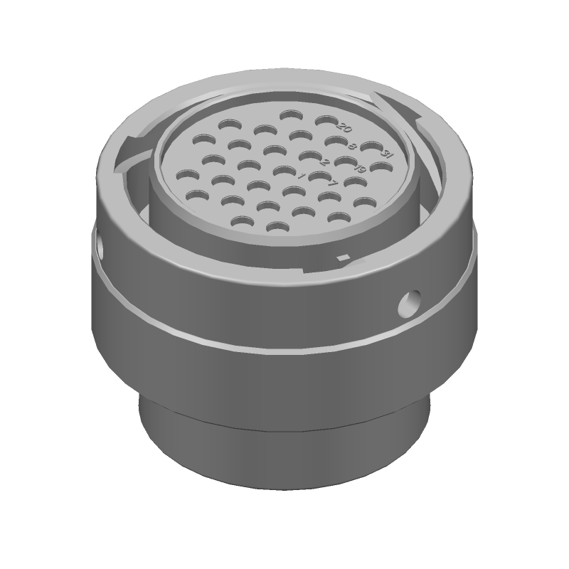 31 Pos Circular Connector, Wire-to-Wire, Crimp, IP68, Black