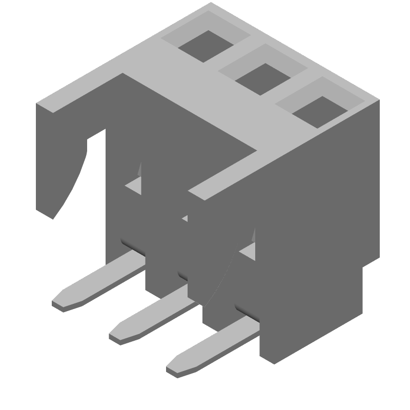 Female Receptacle, 3 Pos, 1 Row, RA, 2.54mm Pitch, 250V