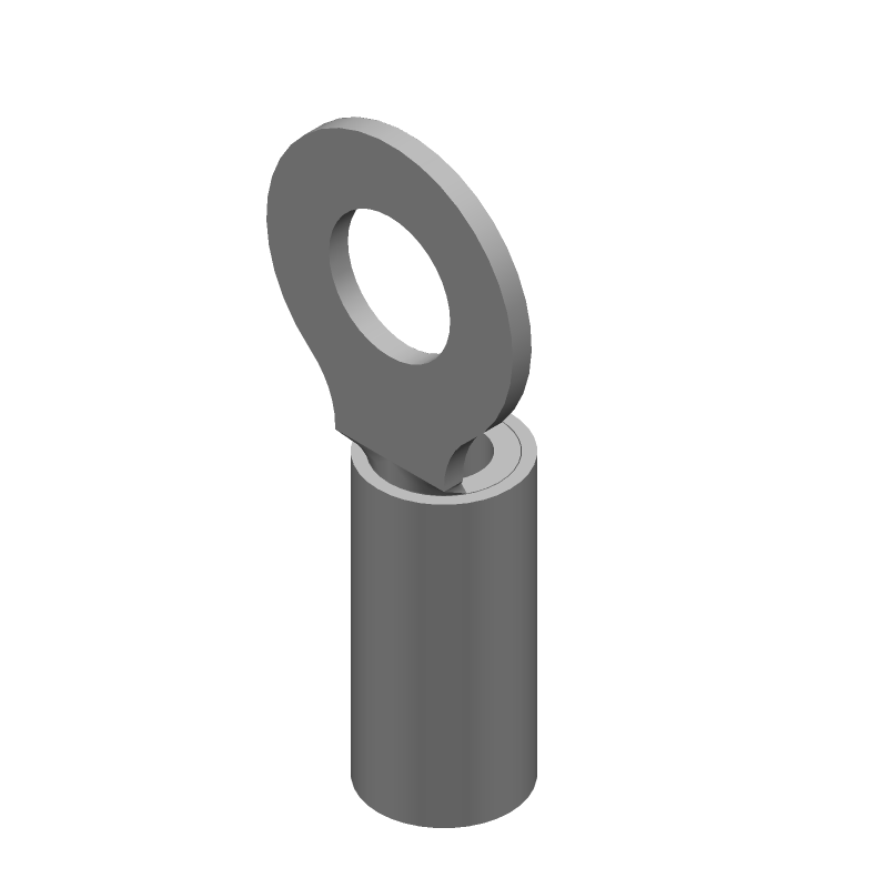 Ring Terminal, 10-12AWG, Copper, Yellow, Insulated, Crimp