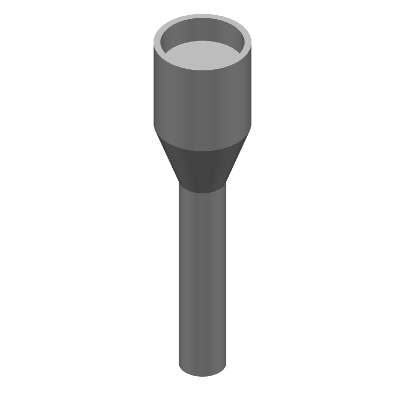 Copper Ferrule, Straight, 2.7mm ID, 8mm Pin L, Red