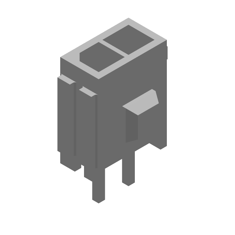 2 Pos Power Connector, 5A, 250V, Male, Solder, Thru-Hole