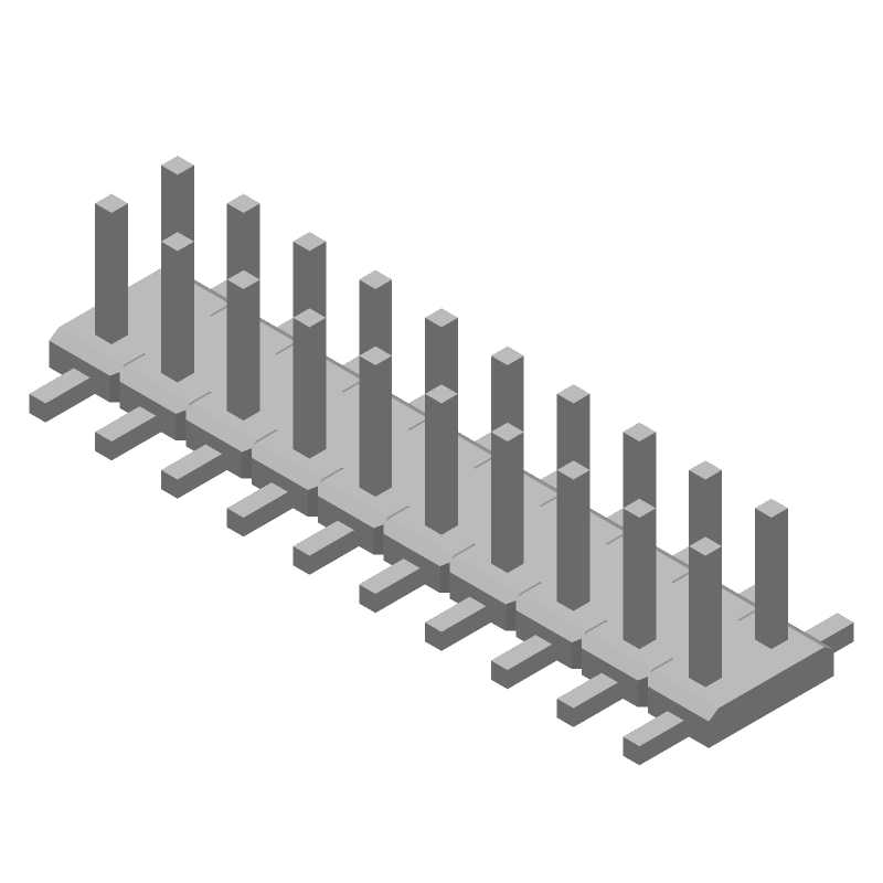 2x10P 2mm Pin Header, SMD, Gold, 1A, 200V