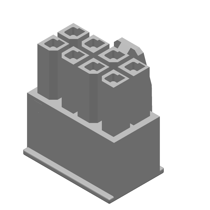 8 Pos Receptacle Housing, 5A, 250V, Crimp, 3mm Pitch, Black