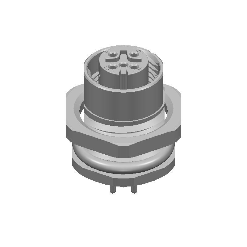 5 Pos Male Circular Connector, 4A, 60V, IP67, Shielded, Solder