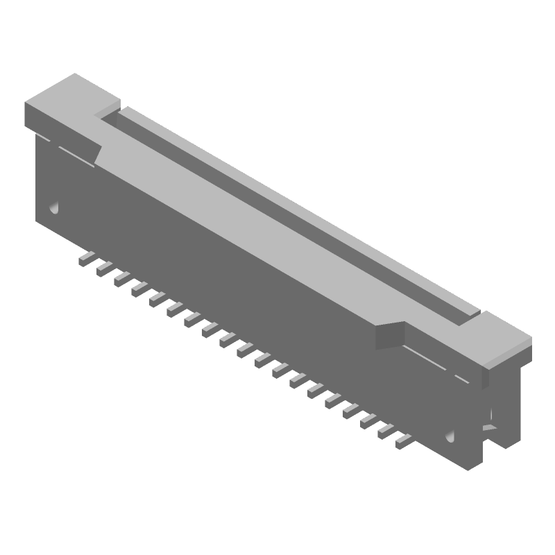 FPC Connector 19 Pos 1mm SMT Receptacle Straight 125V 1A
