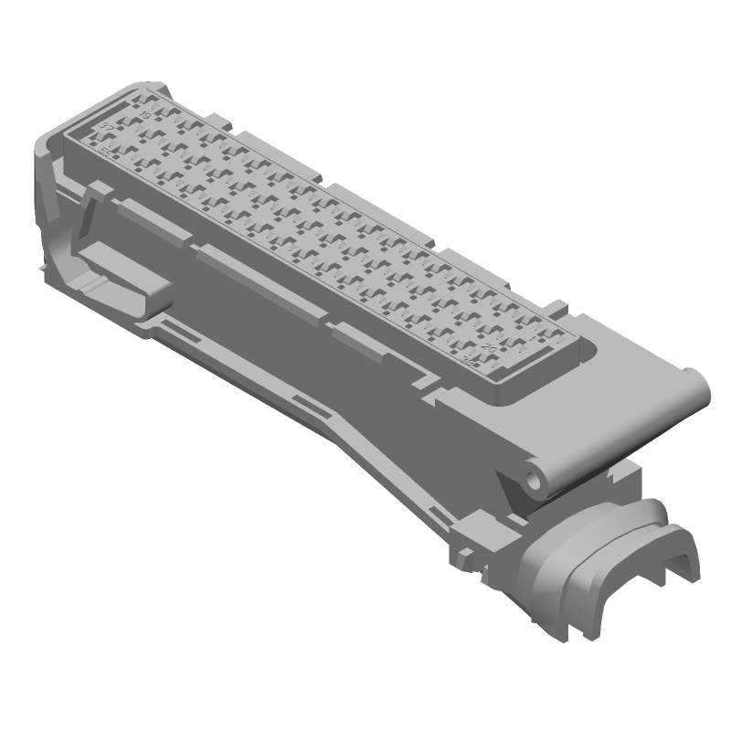 55 Pos Signal Receptacle, PBT, Crimp, Straight, 5mm Pitch