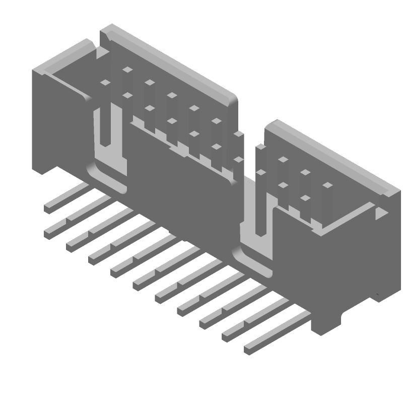 20 Pos RA Header, 1A, Gold, 2.54mm Pitch, Through Hole