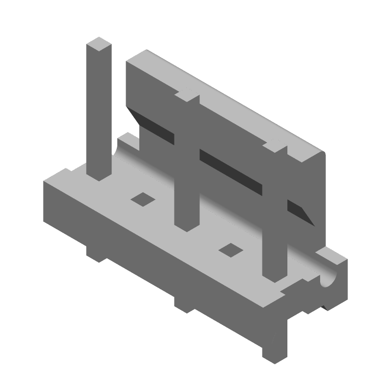 5 Pos Male Pin Header, 7A, 600V, .156" Pitch, Through Hole