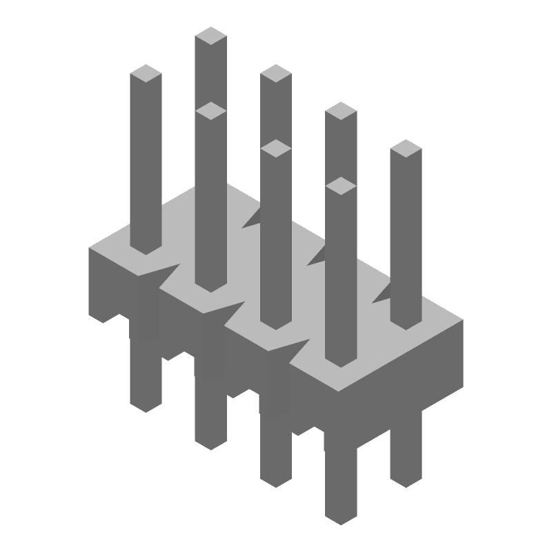 8 Pos 2.54mm Straight Header, Male Pin, Gold, 3A, 750V