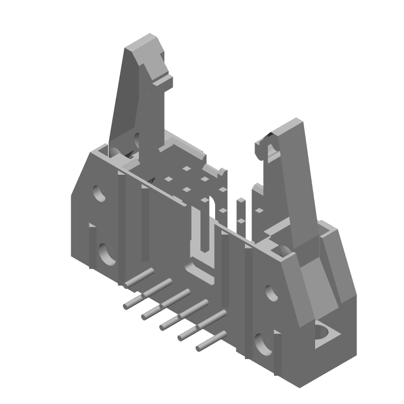 10 Pos 2.54mm RA Thru-Hole Header, Signal, 1A, Gold/Tin