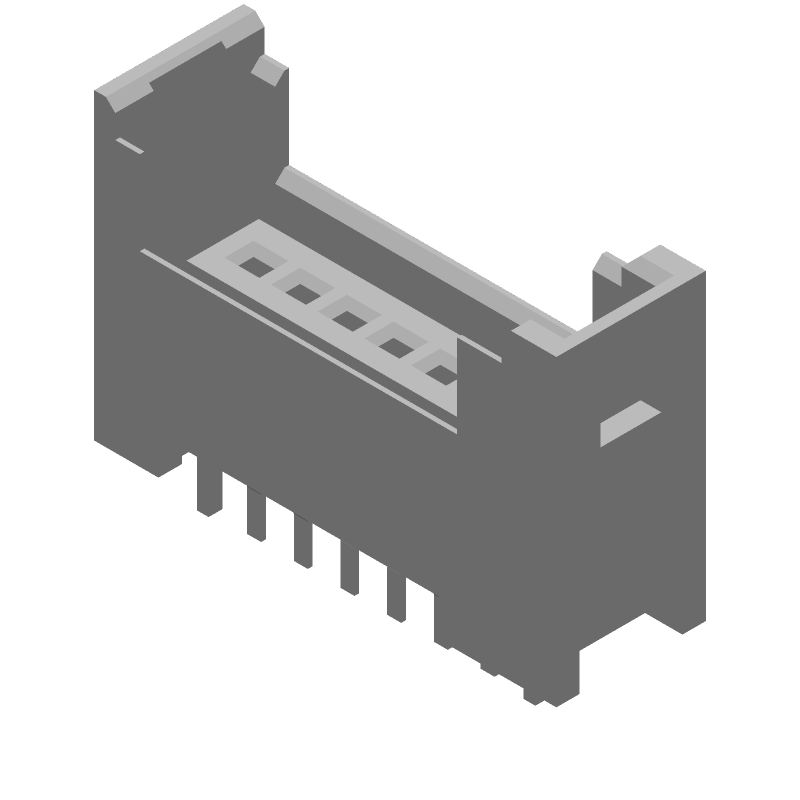 6P Wire-to-Board Header, 3A, 32V, Gold, 2mm Pitch, Black