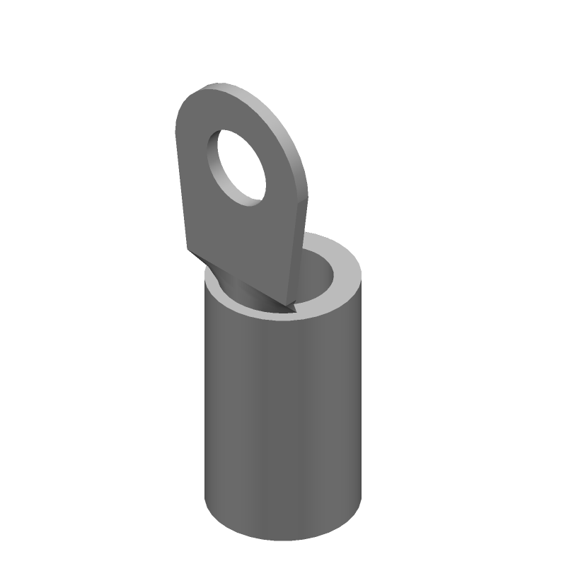 Ring Terminal, 0AWG Copper, Tin Plated, Blue Insulated, Crimp, 600V