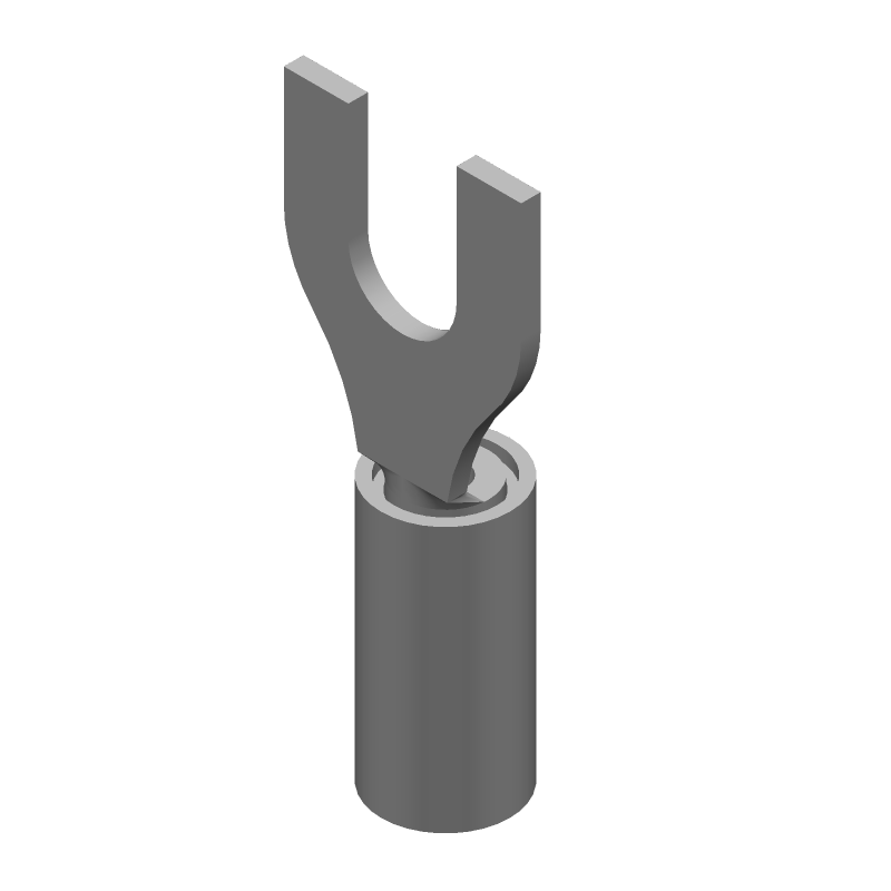 Female Spade Terminal, 16-22AWG, Copper, Tin Plated, Insulated, 300V