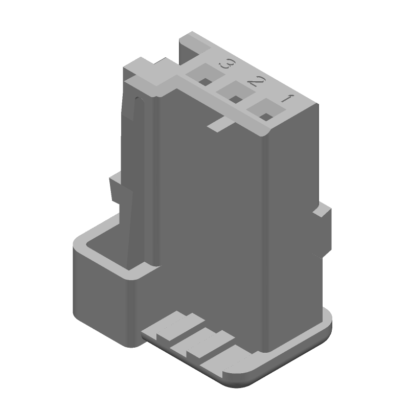 3 Pos 2.54mm Pitch Receptacle Wire Housing, PBT, Blue