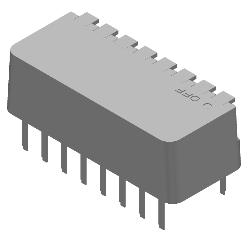 8 Position Rotary DIP Switch, Through Hole, Gold Contacts, 1.5A