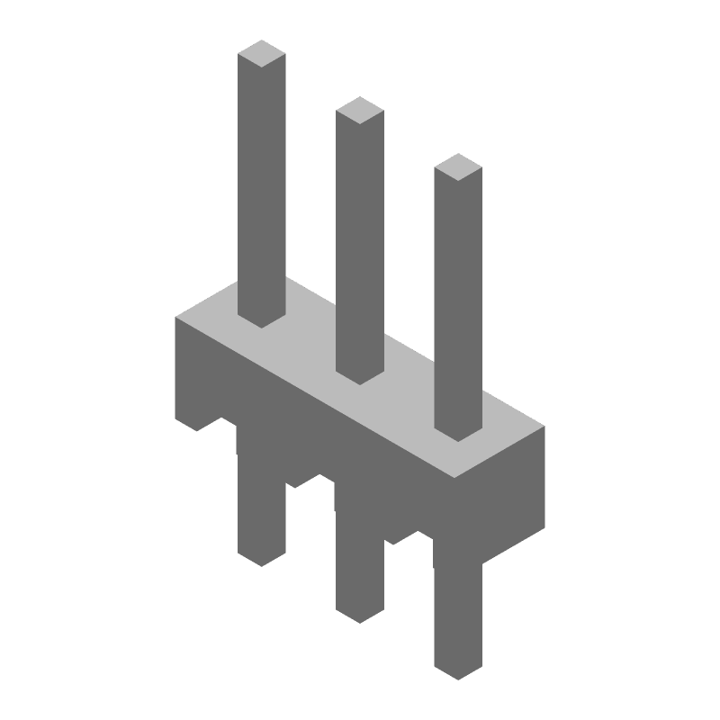 3A 3 Pos Straight Header, 2.54mm Pitch, Male Pin, Tin