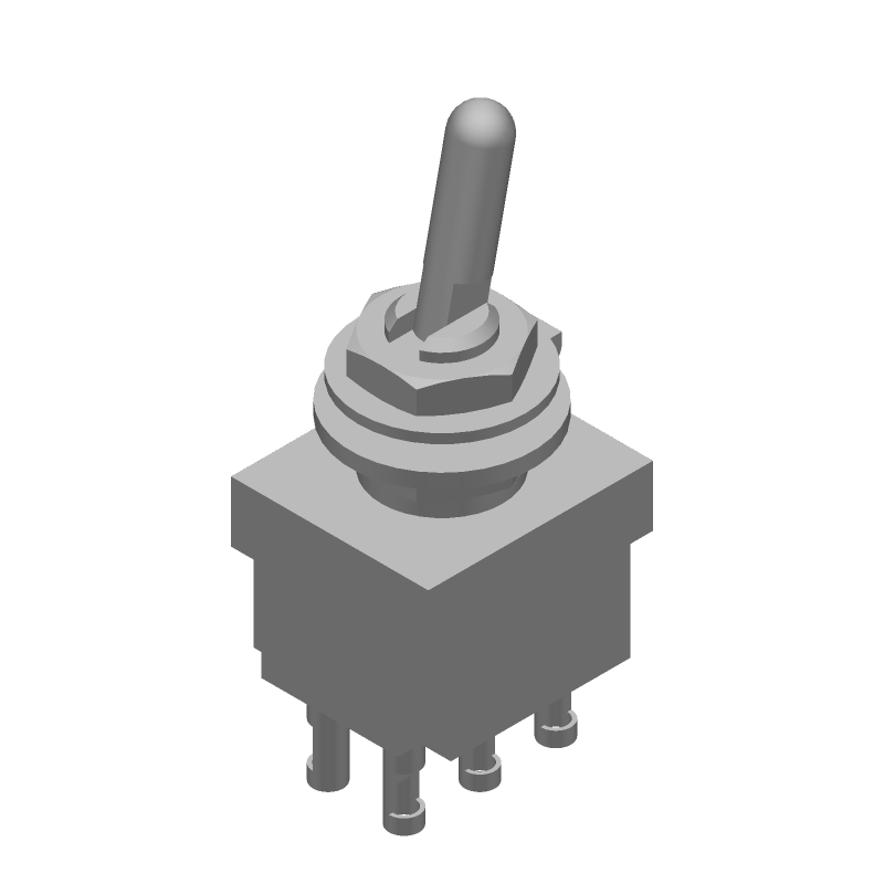 DPDT Toggle Switch, 6A 250VAC, On-On-On, Round Lever, Solder