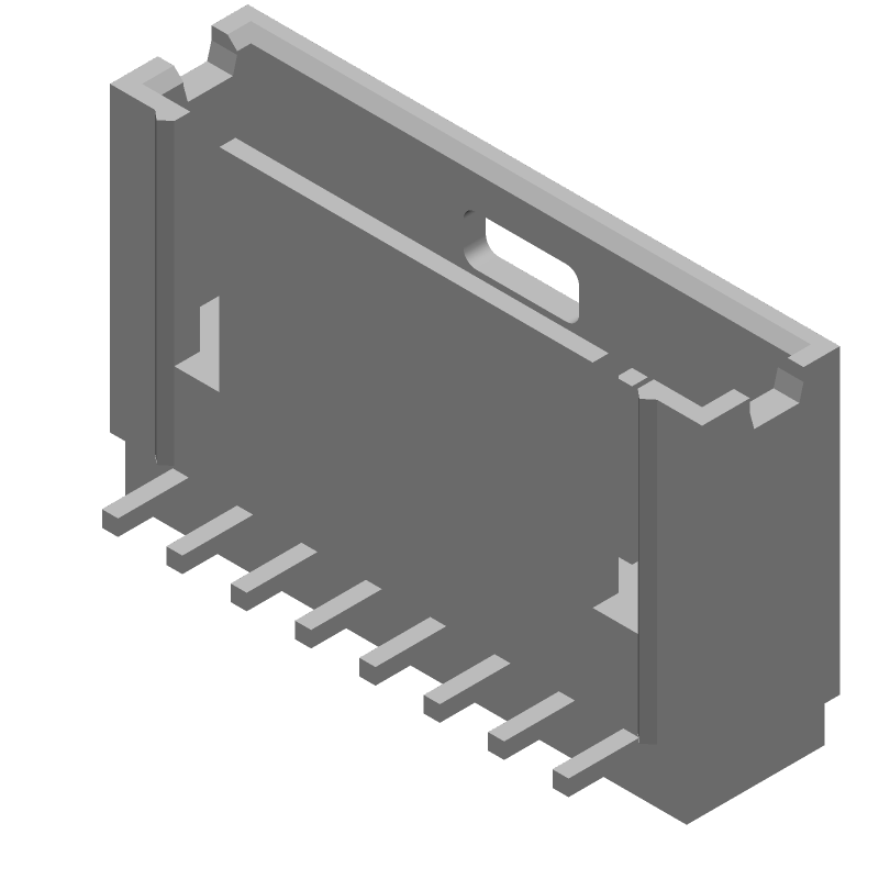 8 Pos 2.54mm RA Shrouded Header, Male Pin, Gold Contact, 3A, 250V