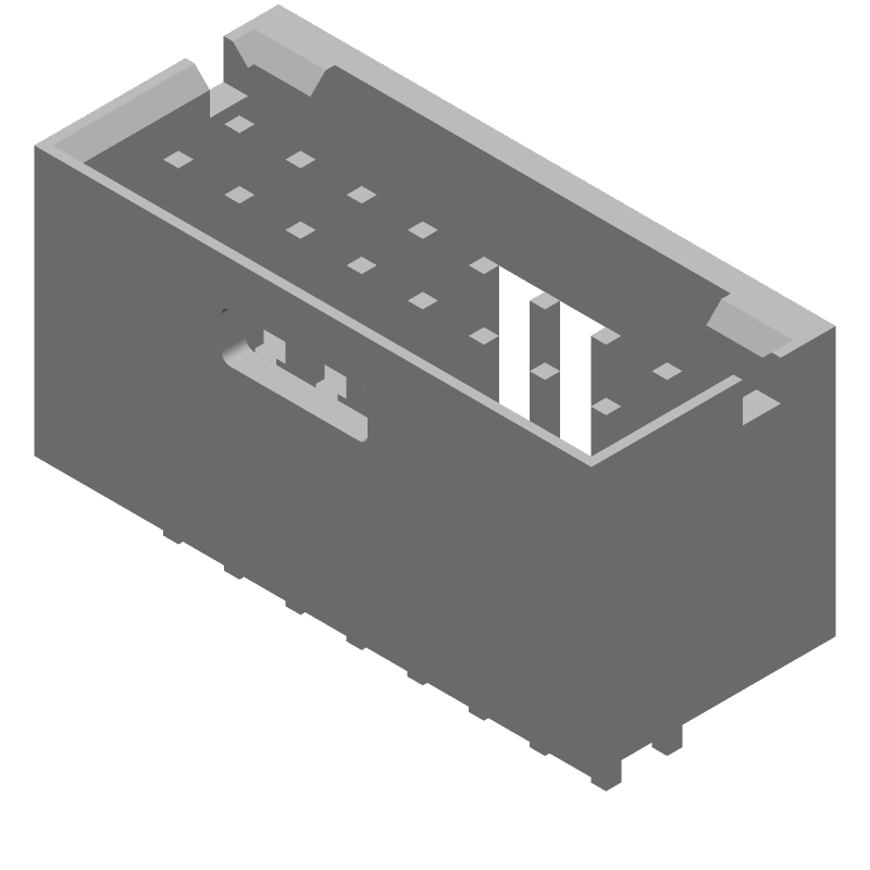 16 Pos 2.54mm Shrouded Header, Male, Gold, 3A, 250V, Thru-Hole