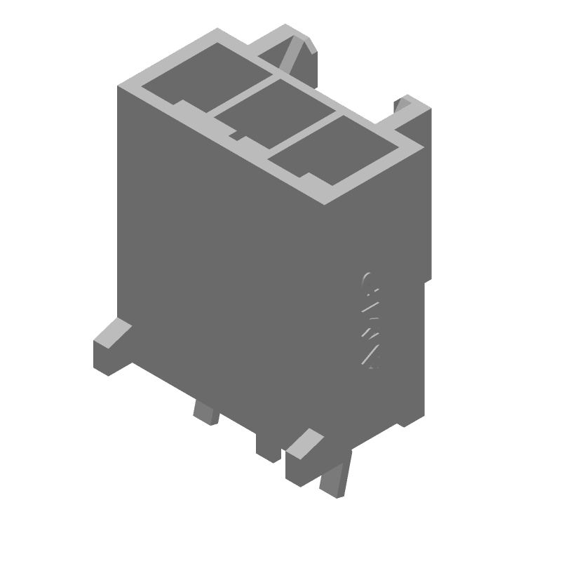 3P Power Connector, Wire-to-Board, 9A, Male, Tin, Through Hole