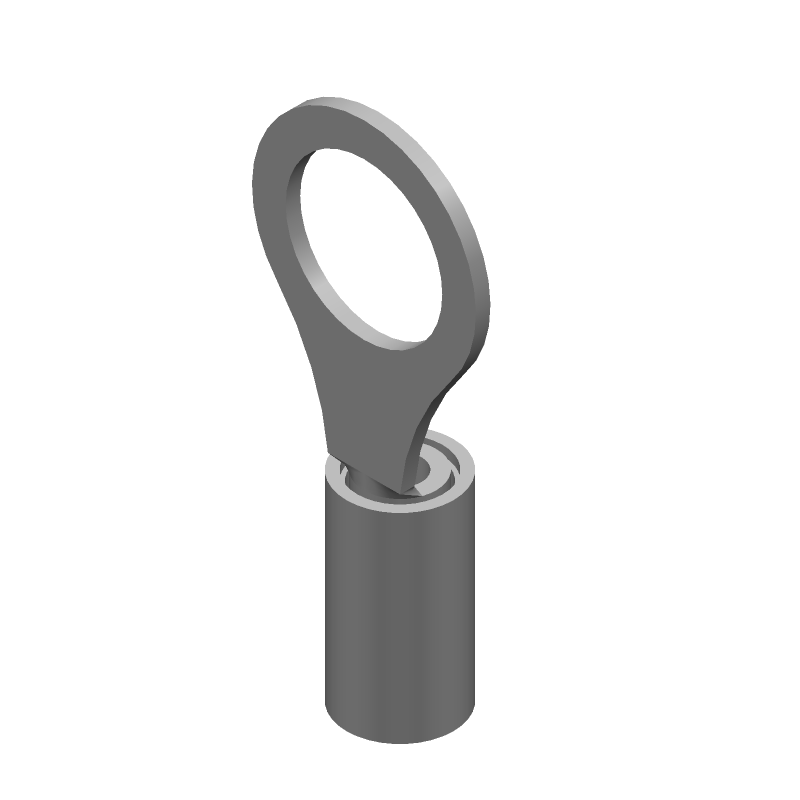 PIDG Ring Terminal, 14-16AWG, Copper, Tin, Blue, 300V