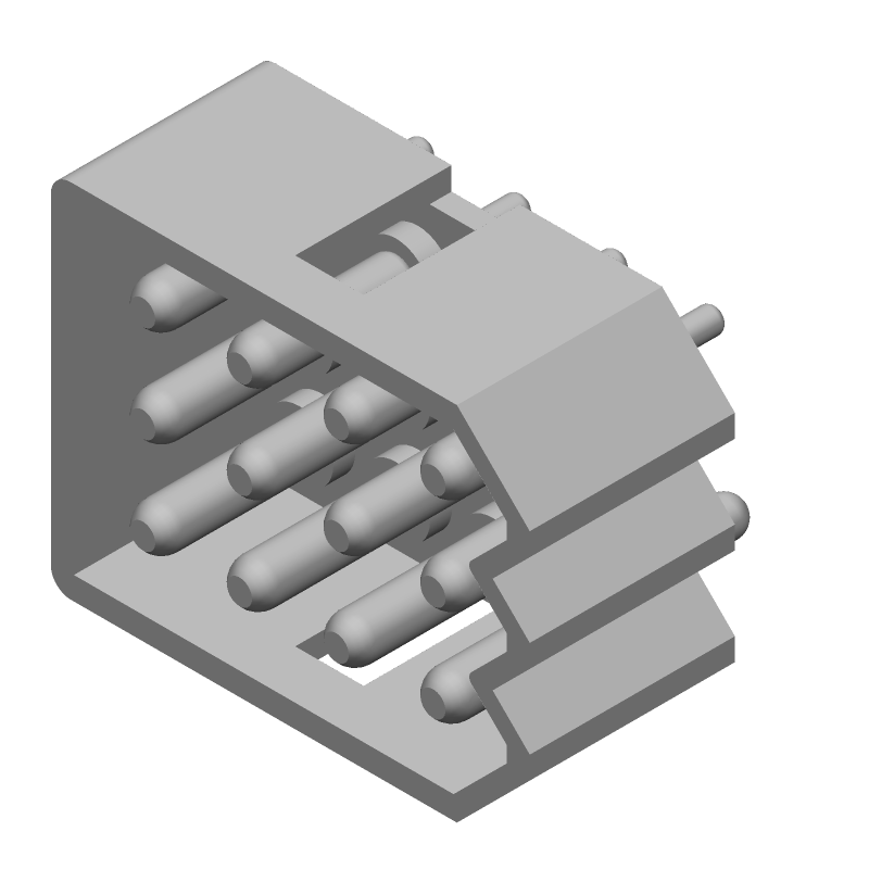 12 Pos 5.03mm Pitch Rectangular Power Connector, Male, Solder, 250V