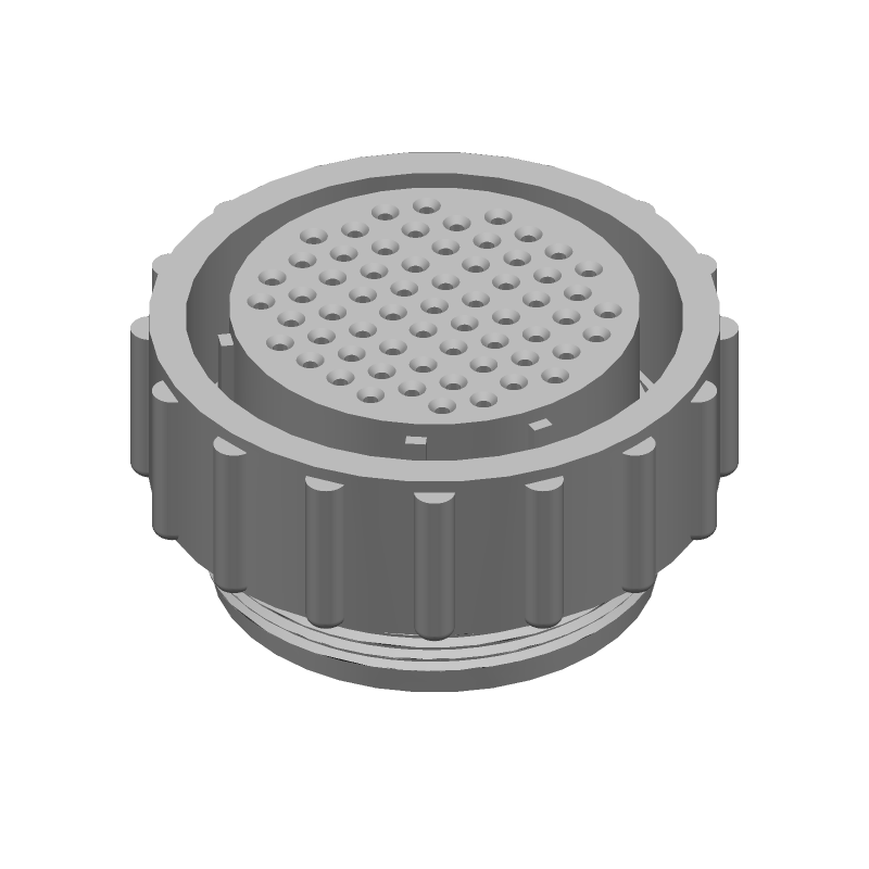 Female Circular Connector, 63 Pos, Crimp, Straight, 250V, Size 23