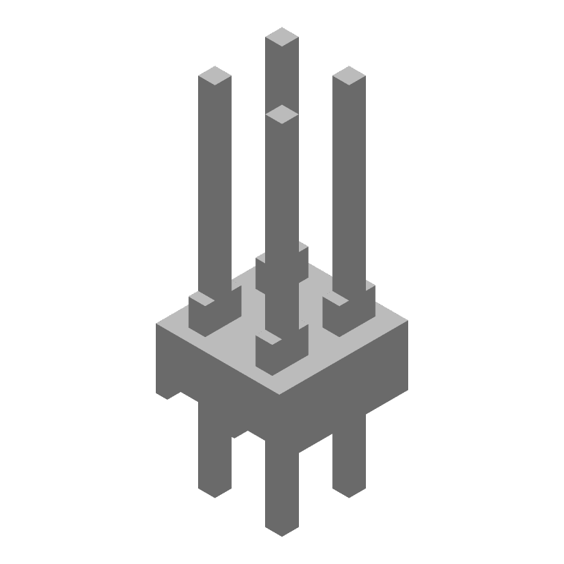 4 Pos 2.54mm Male Header, Straight Thru-Hole, 3A, Gold