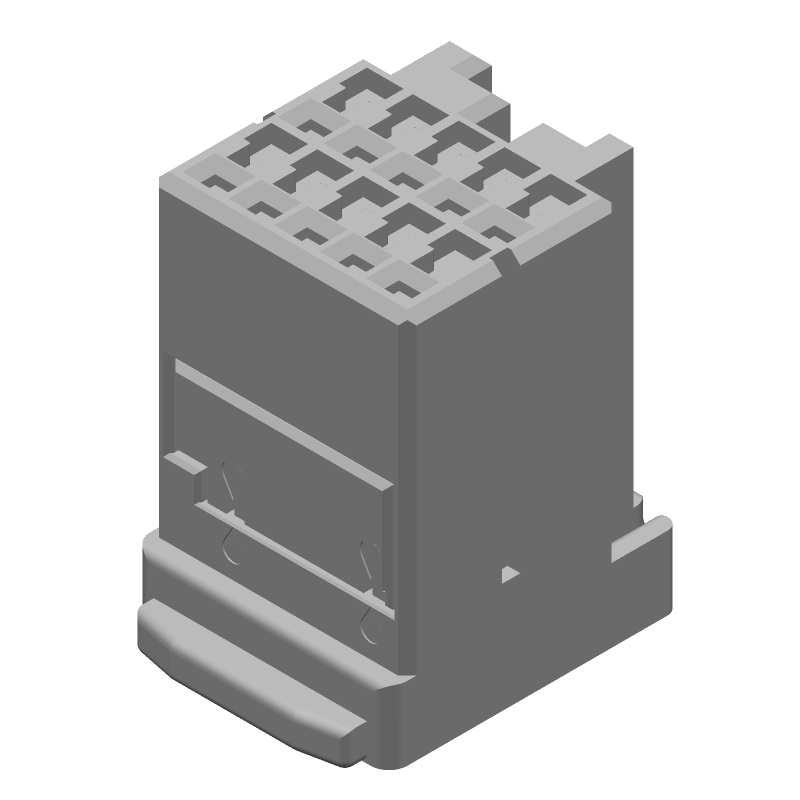 10 Pos 2.5mm Crimp Wire Housing, Signal, PBT, Grey