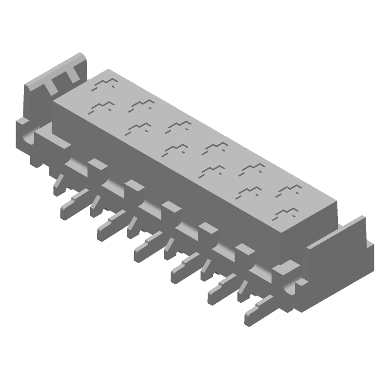 12 Pos 1.27mm SMD Header, Straight, Shrouded, 1.5A, Red