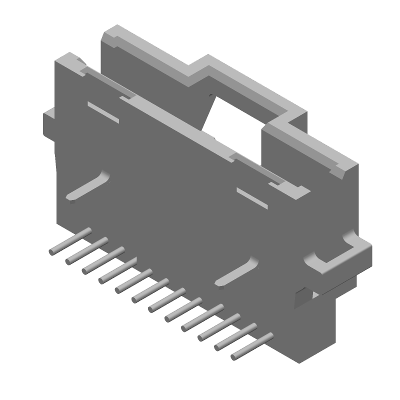 12 Pos 1.27mm RA Shrouded Header, Gold, 1A, 500V, Thru-Hole